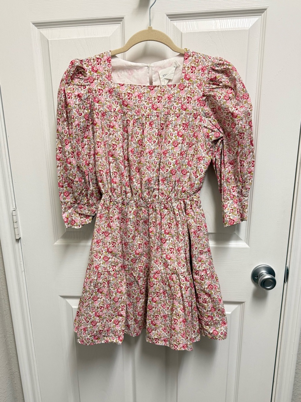 Hyacinth House Pink Floral Puff Sleeve Dress